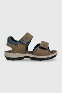 Buty dla chłopców - Primigi sandały zamszowe dziecięce kolor brązowy - grafika 1