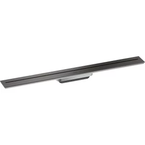 AXOR 42526340 Drain Element zewnętrzny odpływu liniowego 800, przyścienny Czarny Chrom Szczotkowany - Odpływy liniowe - miniaturka - grafika 1
