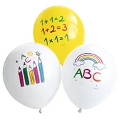 Balony i akcesoria - Balony 11" nadruk "School Start - szkoła ABC" 6 sztuk - miniaturka - grafika 1