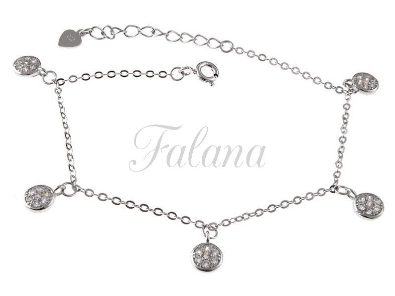 Bransoleta Srebrna Na Nogę Kółeczka Bn061