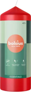 Świeca pieńkowa walec BOLSIUS Essentials 42H 15CM DELIKATNA CZERWIEŃ - Świece - miniaturka - grafika 1