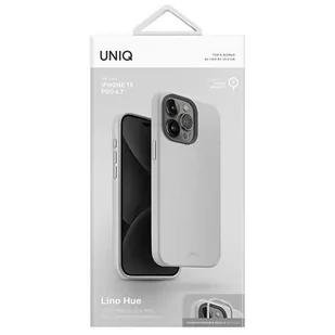 Etui UNIQ Lino Hue do iPhone 15 Pro Max 6.7" Magclick Charging jasnoszary/chalk grey - Etui i futerały do telefonów Etui UNIQ Lino Hue do iPhone 15 Pro Max 6.7" Magclick Charging jasnoszary/chalk grey - Etui i futerały do telefonów - miniaturka - grafika 1