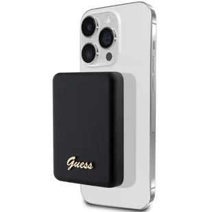 Guess Powerbank indukcyjny 15W GUPBM5ALGSGK 5000mAh czarny/black MagSafe Metal Script Logo - Powerbanki - miniaturka - grafika 7