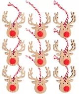 Bombki - Zestaw Na Choinkę 9 Szt Ozdoby Drewniane Renifery - miniaturka - grafika 1