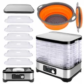 Suszarki do grzybów, owoców i warzyw - SUSZARKA DO GRZYBÓW WARZYW OWOCÓW ZIÓŁ 6 POZIOMÓW TIMER 450W + CEDZAK - miniaturka - grafika 1