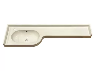 Umywalka wpuszczana w blat, asymetryczna, biała, 151 x 42 cm - Umywalki Umywalka wpuszczana w blat, asymetryczna, biała, 151 x 42 cm - Umywalki - miniaturka - grafika 1