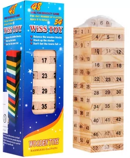 Jenga Gra Zręcznościowa Drewniane Klocki - Zabawki zręcznościowe - miniaturka - grafika 1