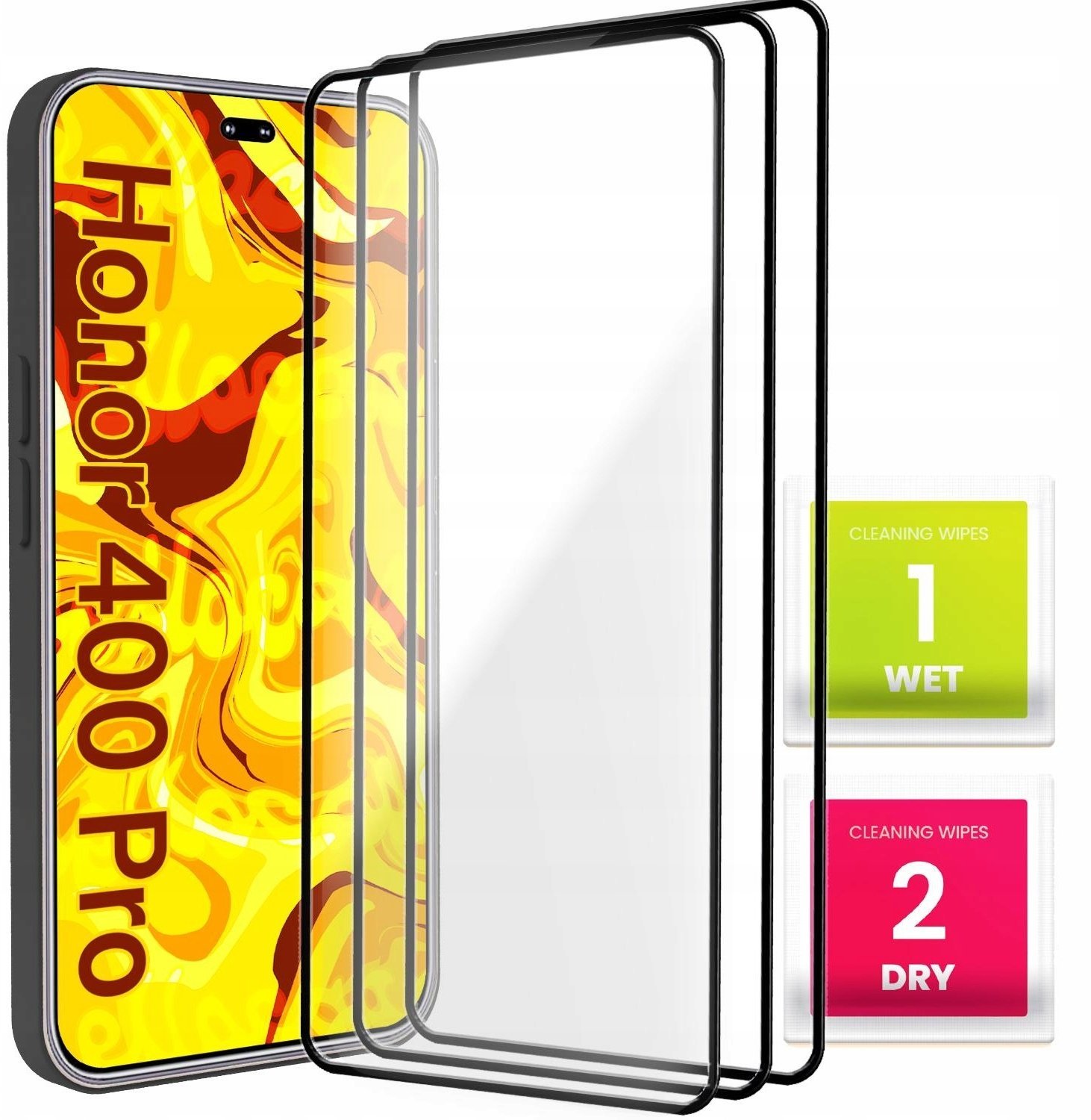 Hello Case 3-PAK Szkło Hartowane Do Honor 400 Pro Pełne, 5D, Szybka, 9H, Ochronne