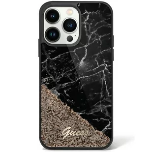 Guess GUHCP14LLCSGSGK iPhone 14 Pro 6.1" czarny/black hardcase Liquid Glitter Marble - Etui i futerały do telefonów - miniaturka - grafika 1