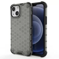 Etui i futerały do telefonów - Honeycomb etui pancerny pokrowiec z żelową ramką iPhone 13 mini czarny - miniaturka - grafika 1