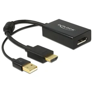 Delock adapter HDMI(M) > Displayport 1.2(F)+zasilanie USB 24cm 62667 - Adaptery i przejściówki - miniaturka - grafika 1