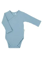 Body dla niemowląt - Niemowlęce body na długi rękaw w prążek niebieskie Nicol,r.62 - miniaturka - grafika 1