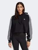 Bluzy damskie - adidas Bluza IB7388 Czarny Relaxed Fit - miniaturka - grafika 1