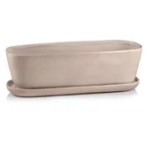 Donice - Podłużna donica z podstawkiem szara 9 cm - miniaturka - grafika 1