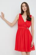 Sukienki - Morgan sukienka kolor czerwony mini rozkloszowana - miniaturka - grafika 1