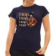 Koszulki i topy damskie - Hop, hop, hop,hop - damska koszulka dla fanów serialu 1670 Granatowa - miniaturka - grafika 1