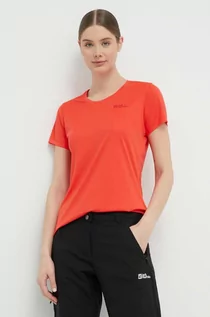 Koszulki sportowe damskie - Jack Wolfskin t-shirt sportowy Tech kolor czerwony - grafika 1