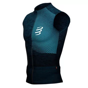 COMPRESSPORT Koszulka kompresyjna do biegania TRAIL POSTURAL TANK TOP 2020 niebieska - Koszulki sportowe męskie - miniaturka - grafika 11