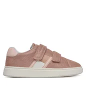 Buty dla dziewczynek - Sneakersy Tommy Hilfiger Flag Low Cut Velcro T1A9-34232-0745 S Różowy - miniaturka - grafika 1