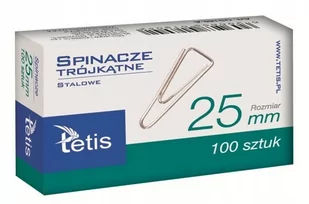 Tetis Spinacz 25mm trójkątne 100 sztuk - Spinacze i klipsy do papieru - miniaturka - grafika 3