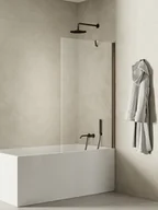 Parawany nawannowe - Parawan nawannowy New Trendy New Soleo 70x140 cm 1-częściowy stały uniwersalny grafitowy P-0160 - miniaturka - grafika 1