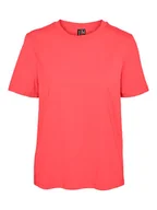 Koszulki i topy damskie - Vero Moda Koszulka w kolorze koralowym - miniaturka - grafika 1