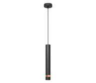 Lampy sufitowe - LED Żyrandl na lince TUBA 1×GU10/4,8W/230V czarny/miedź - miniaturka - grafika 1