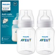 Butelki dla niemowląt - 2x BUTELKA PHILIPS AVENT SCY103/01 CLASSIC 260ML ANTYKOLKOWA SMOCZEK 1M+ - miniaturka - grafika 1