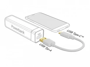 KABEL USB-C(M)->USB-A(M) 2.0 0.15M BIAŁY DELOCK - Kable komputerowe i do monitorów - miniaturka - grafika 1