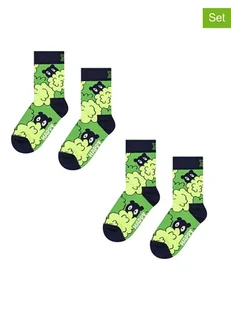 Happy Socks Skarpety (2 pary) "Peekaboo" w kolorze granatowo-zielonym - Skarpetki damskie - miniaturka - grafika 1