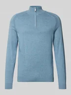 Swetry męskie - Bluza z kołnierzem o kroju regular fit z czystej bawełny - miniaturka - grafika 1