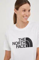 Koszulki sportowe damskie - The North Face t-shirt bawełniany kolor biały - miniaturka - grafika 1