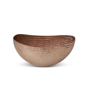 Misa Metalowa W Prążki Pari 26X14X13 Miedziana X2 - Tace i patery - miniaturka - grafika 1