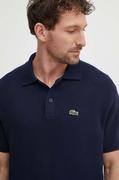 Koszulki męskie - Lacoste polo bawełniane kolor granatowy z aplikacją - miniaturka - grafika 1