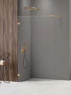 Kabiny prysznicowe - Kabina prysznicowa New Trendy Avexa 110x200 walk-in złota uniwersalna EXK-6980 - miniaturka - grafika 1