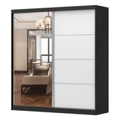 Szafy - Szafa MULTI - 42 203 Czarny, Biały z lustrem - miniaturka - grafika 1