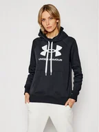 Bluzy damskie - Under Armour Bluza Ua Rival Fleece Logo 1356318 Czarny Loose Fit - miniaturka - grafika 1