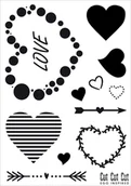 Scrapbooking - The Clay and Paint Factory SA Szablon samoprzylepny, miłość, arkusz - miniaturka - grafika 1