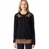 Swetry damskie - Sweter damski Desigual Praga czarny z tuniką-XS - miniaturka - grafika 1