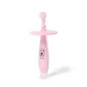 Szczoteczki do zębów dla dzieci - Babyono Bezpieczna szczoteczka do zębów 6 m+ różowa - miniaturka - grafika 1