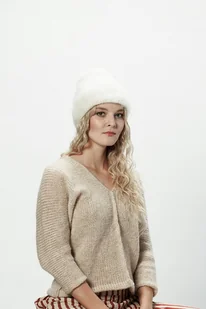 Alpaka czapka Sylwia - biały - Czapki damskie Alpaka czapka Sylwia - biały - Czapki damskie - miniaturka - grafika 1