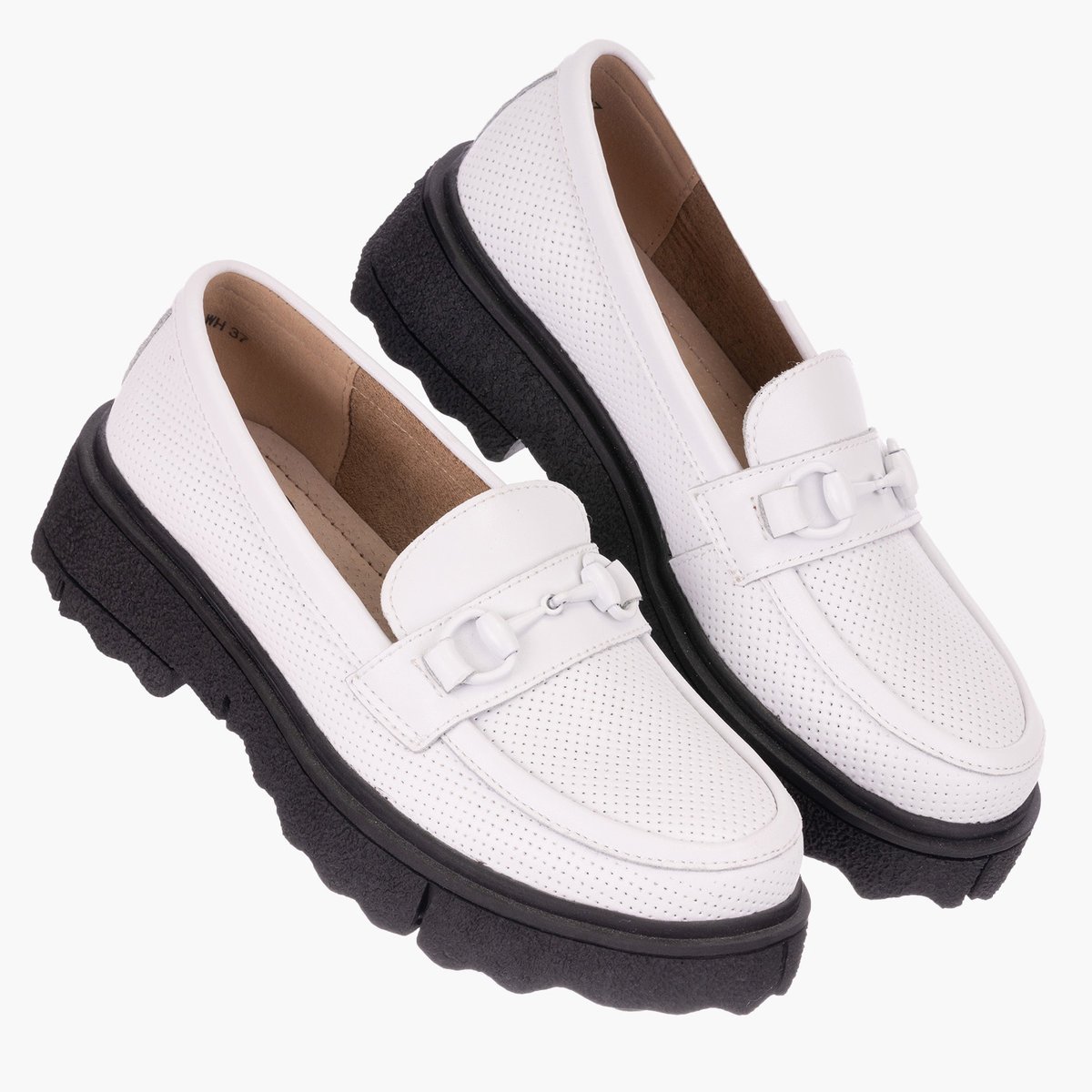 Mokasyny Damskie Skórzane Filippo Białe Biały 40