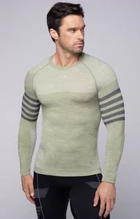 Koszulki sportowe męskie - SPAIO D/R RUN bluzka termoaktywna, Kolor oliwkowy, Rozmiar 2XL, Spaio - grafika 1