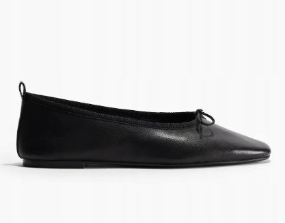 H&M BALERINY DAMSKIE SKÓRZANE CZARNE WSUWANE 39 Y6B