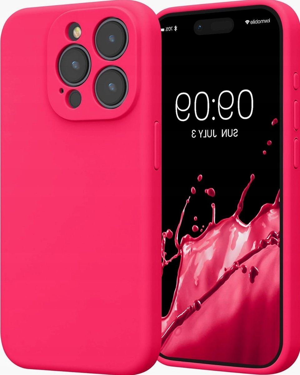 Etui silikonowe tpu do telefonu smukłe miękkie dotyk neonowy róż