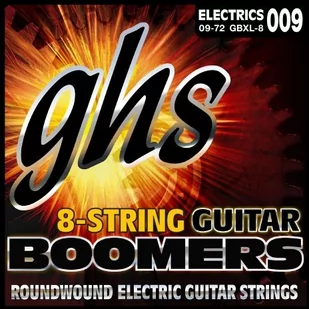 GHS Guitar Boomers struny do gitary elektrycznej, 8-str. Extra Light, .009-.072 - Struny gitarowe  - miniaturka - grafika 1