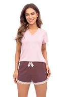 Piżamy damskie - Piżama Daphne Short Różowa - miniaturka - grafika 1
