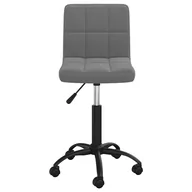 Krzesła - vidaXL Obrotowe krzesło stołowe, ciemnoszare, obite aksamitem - miniaturka - grafika 1