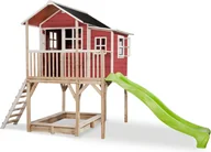 Place zabaw - Exit Domek drewniany dla dzieci ze zjeżdżalnią Loft 750 - czerwony - miniaturka - grafika 1