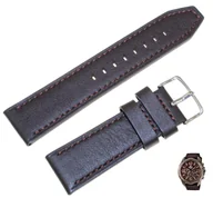 Akcesoria do zegarków - Skórzany pasek do zegarka Casio EFR-538L brązowy 23 mm - miniaturka - grafika 1